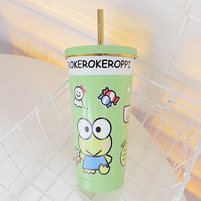 Ruunjoy 500ml Sanrioed Water Cups Classic Custom Water Bottle Tumbler Cartoon Pattern Kulomi Melody Sanrioed Summer Water Cup