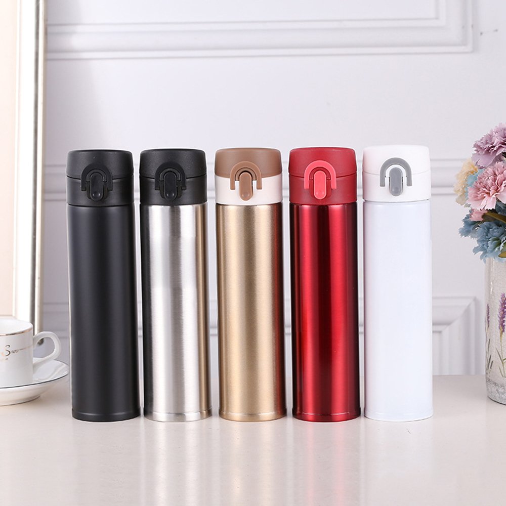 Wholesales Double Wall Stainless Steel Vacuum Flask Flip Lid Bounce Cup Tumbler Thermos Cup Vacuum water bottle