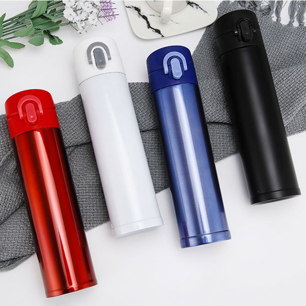 Wholesales Double Wall Stainless Steel Vacuum Flask Flip Lid Bounce Cup Tumbler Thermos Cup Vacuum water bottle