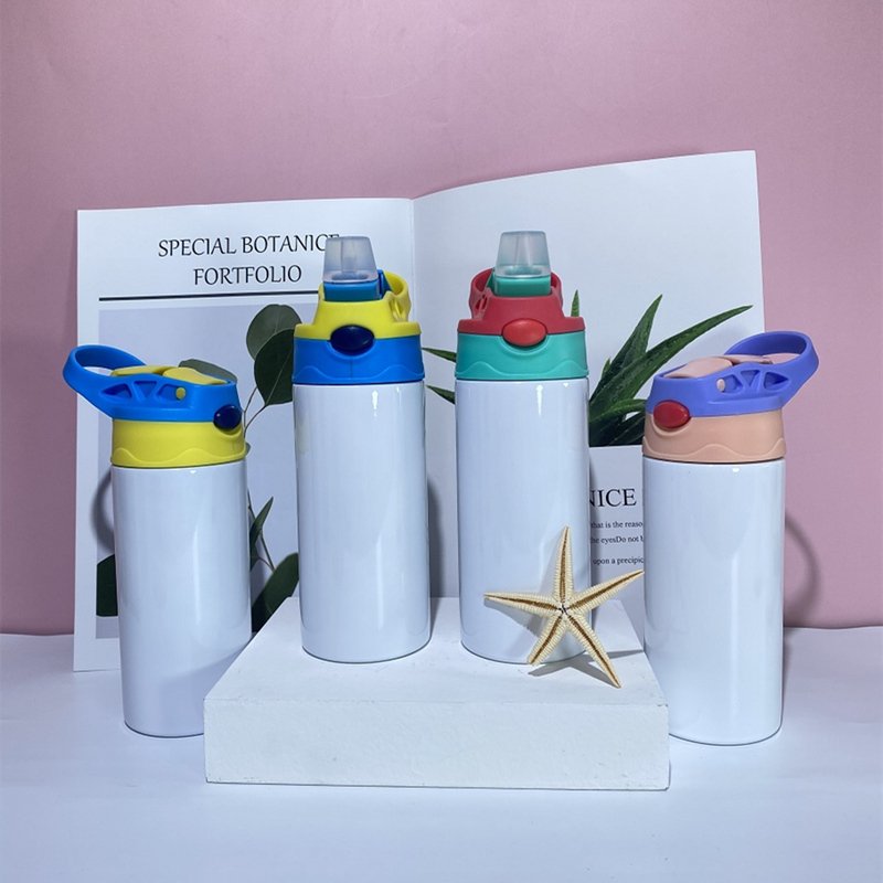 USA 12oz Double Wall Insulated Baby Cup spill proof Stainless Steel Sublimation Blank straight Kid Water Bottles for kids school