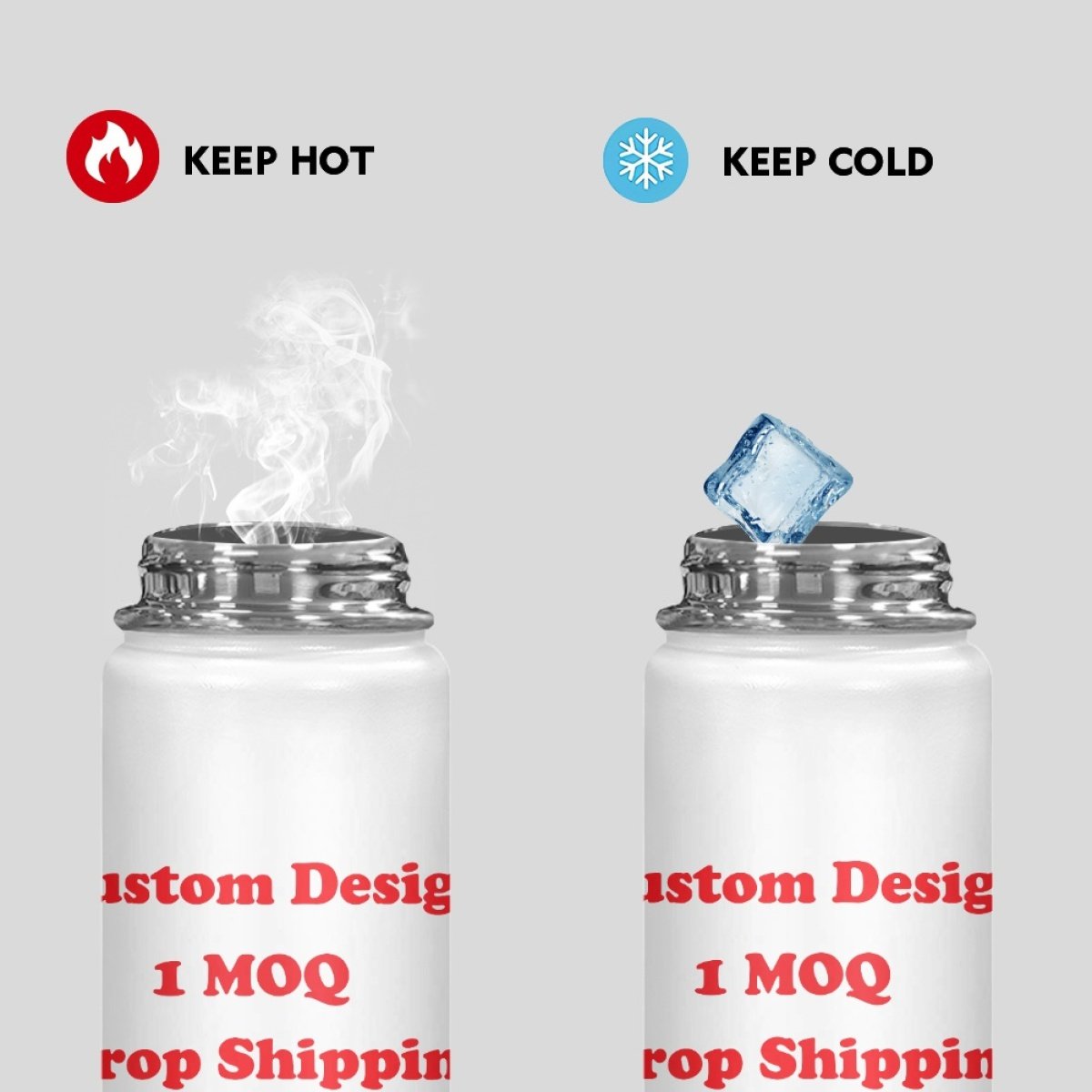 Vacuum Flask Wholesale Custom Water Bottle Fashion Metal Insulation Thermos Cup Print On Demand Stainless Steel Gift For Friends