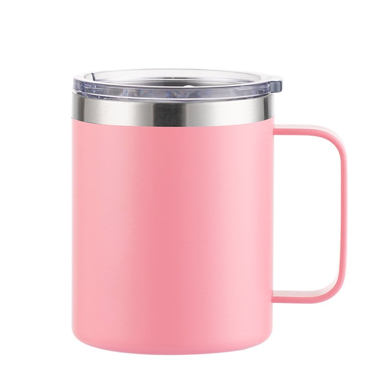 12oz 14oz 18/8 Stainless Steel Vacuum Insulated Travel Mugs Double Wall Thermal Coffee Mug With Slide Lid and Handle