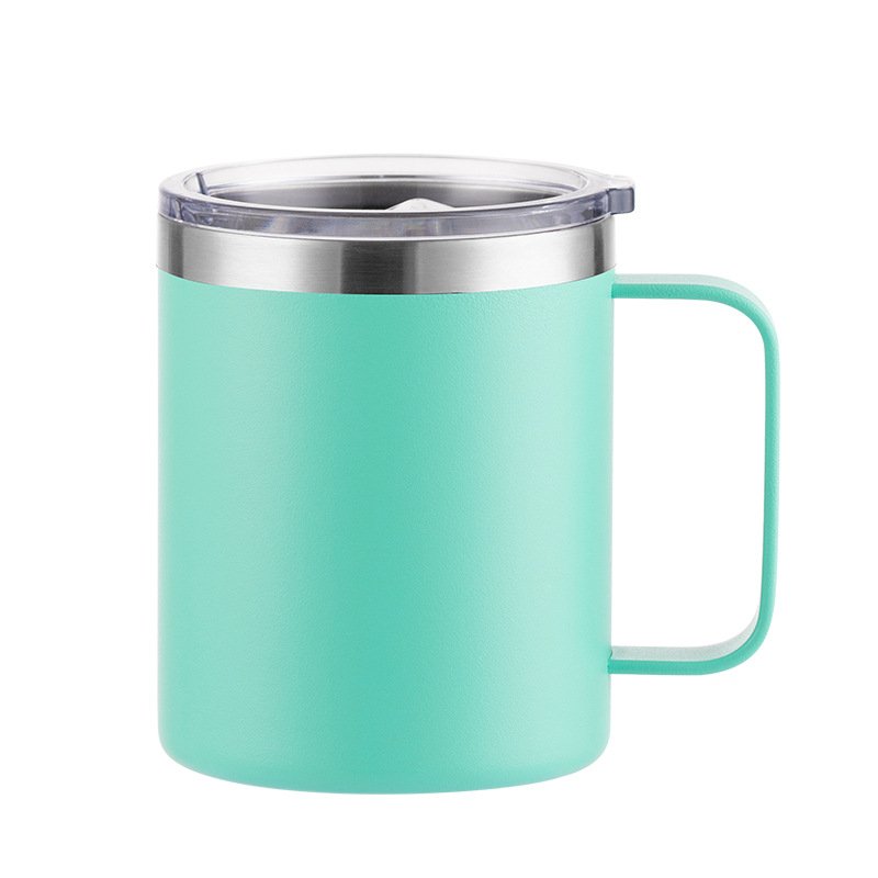 12oz 14oz 18/8 Stainless Steel Vacuum Insulated Travel Mugs Double Wall Thermal Coffee Mug With Slide Lid and Handle