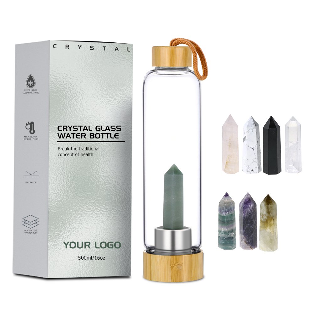 high quality natural crystal drinking water bottles and tea infuser wholesale