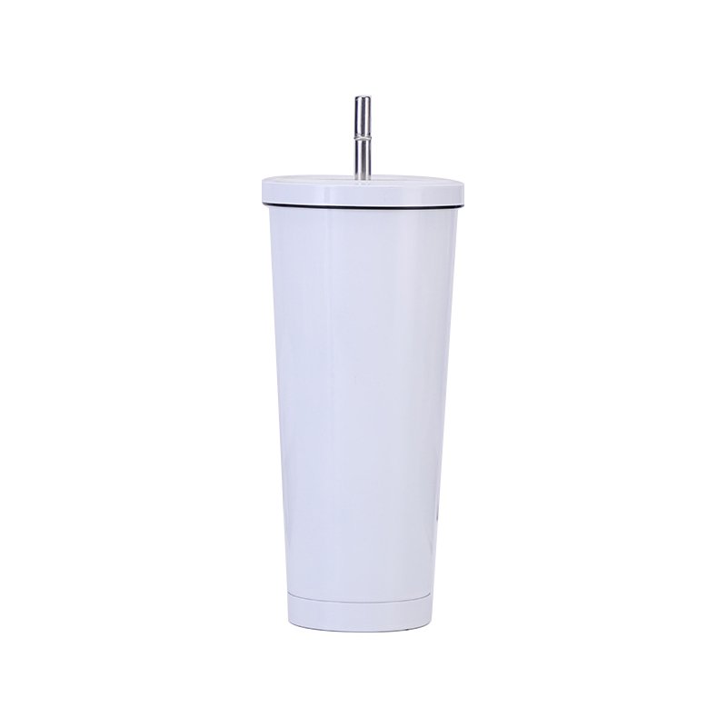 Matte black 16oz Thermos Bottle Stainless Steel Straw Tumbler Cup Vacuum Car Coffee Mug