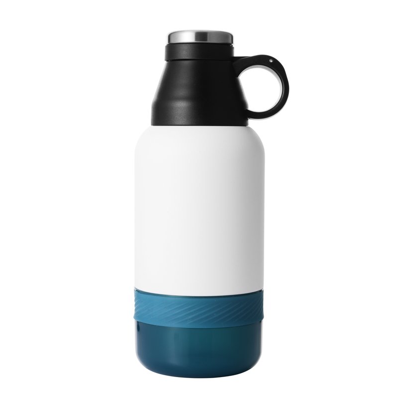 32oz 3 in 1 Outdoor Dog water bottle bowl food and drinking feeder portable Stainless Steel Travel with food container