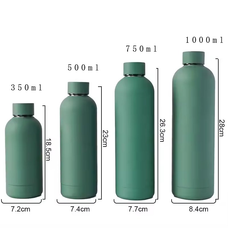 Custom 500ml Frosted Soft Touch Sport Cup Vacuum Flask Thermal Stainless Steel Drink Bottles Sports Water Bottle