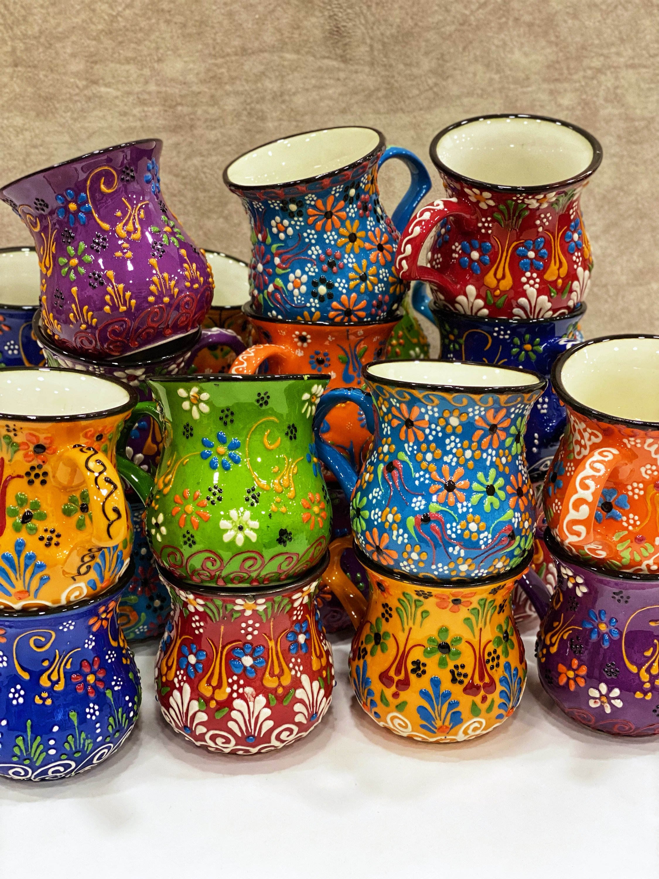 Factory direct Custom pattern Ceramic Coffee Mug, Handmade tea juice milk Mug, flower painted Porcelain coffee mugs