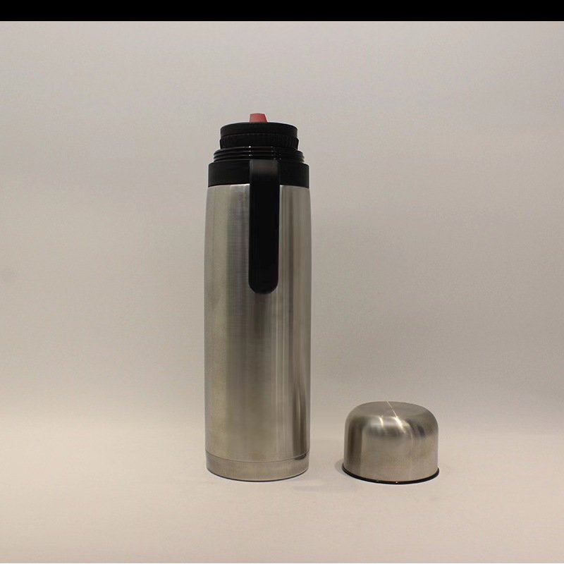 1L Stainless Steel Vacuum Flask Bottle with Handle and Lid