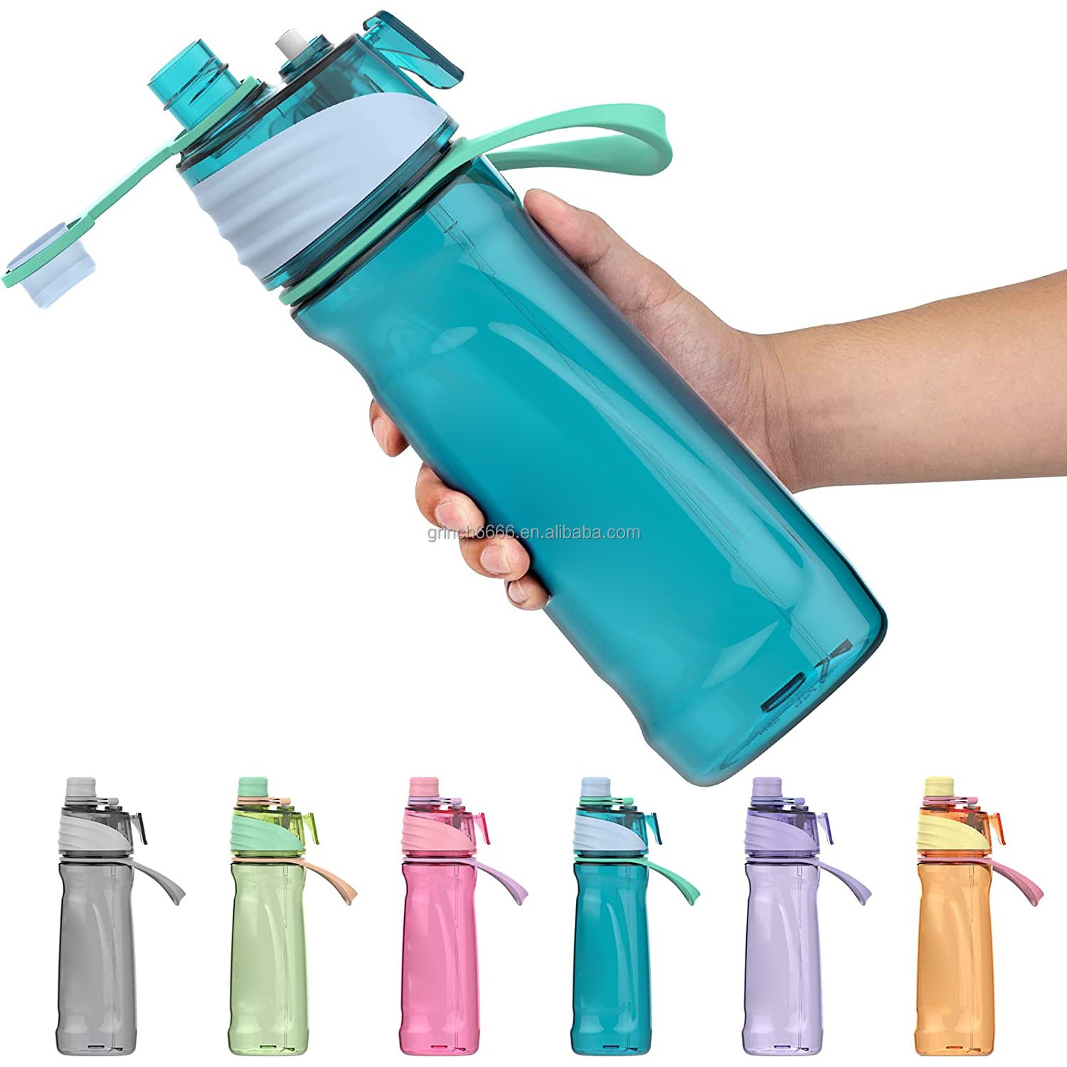 650ml Mist Water Bottle with Spray Mist for Outdoor Hydration, Cycling, Climbing, Hiking, Mountaineering, Gym, Blue