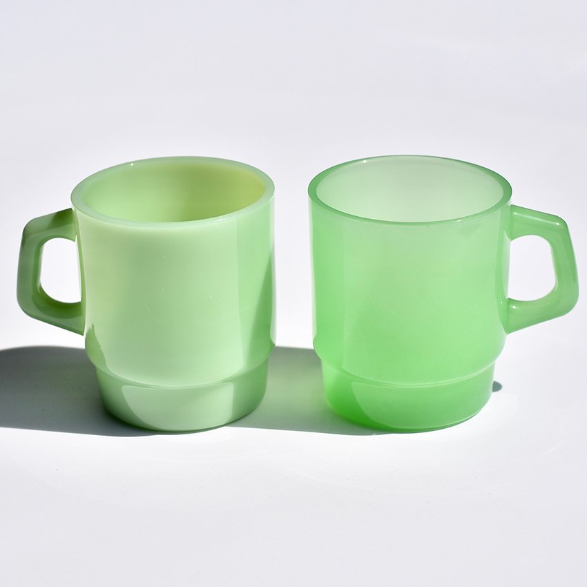 Custom Drinkware Creative Stacked Glass Water Cup Jade Tea Cup High Borosilicate Coffee Cup Glass Mug With Handle