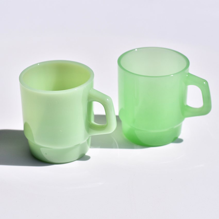 Custom Drinkware Creative Stacked Glass Water Cup Jade Tea Cup High Borosilicate Coffee Cup Glass Mug With Handle