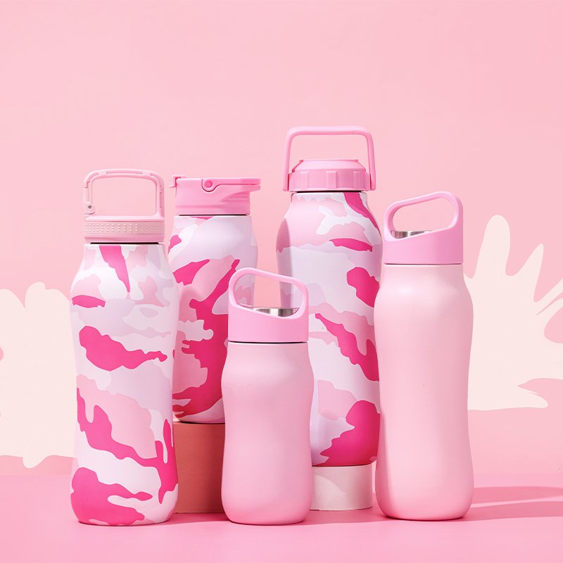 Custom Logo Rope Lid Sports Bottles Slim Stainless Steel Insulated Vacuum Flask Water Bottles for AMZ