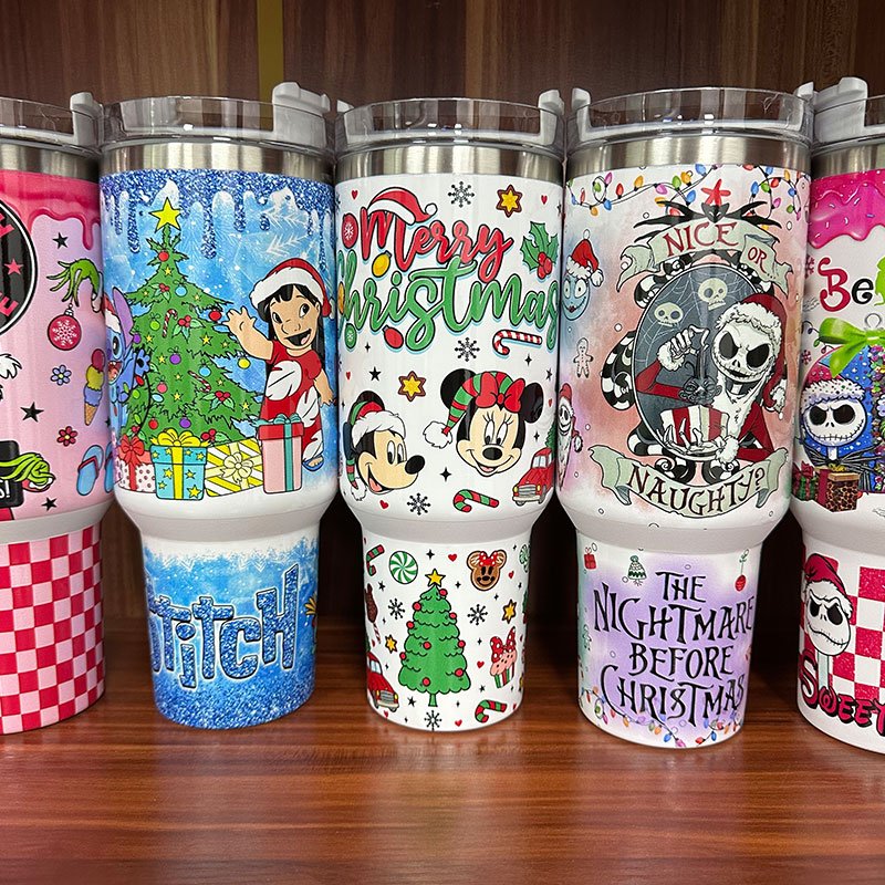 Cheap Price Custom Halloween Cute Kitty 40 oz Vacuum Thermal Cup 40oz Travel Water Bottle Stainless Steel Tumbler with Handle