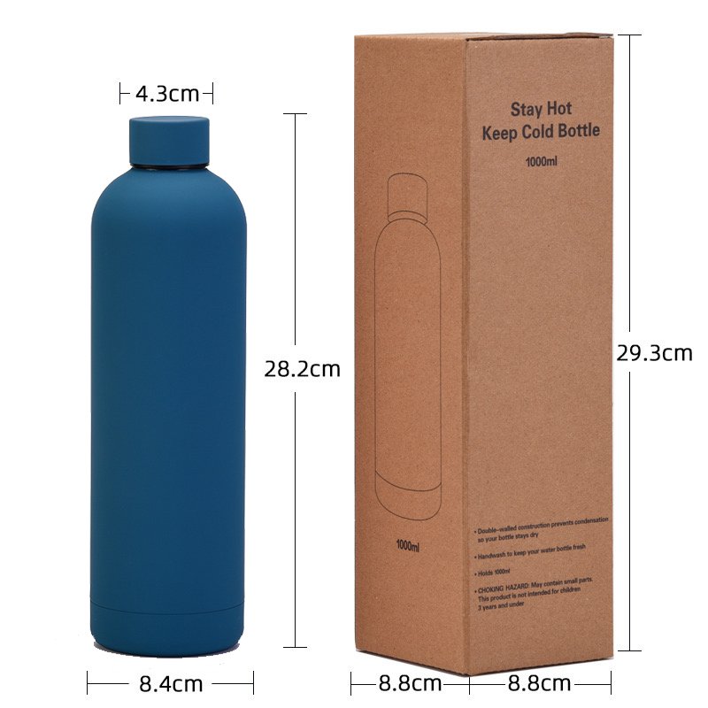 Custom Eco Friendly Reusable Hot Insulated Glass Stainless Steel Metal Sports Gym Drinking 1000ML Water Bottle Botella De Agua