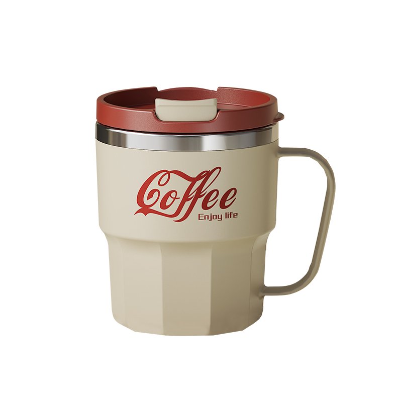 Yuedisi 14oz/400ML 304 Stainless Steel Mugs Portable Leak-Proof Handle Cup Water Tea Milk Coffee Cup Mugs