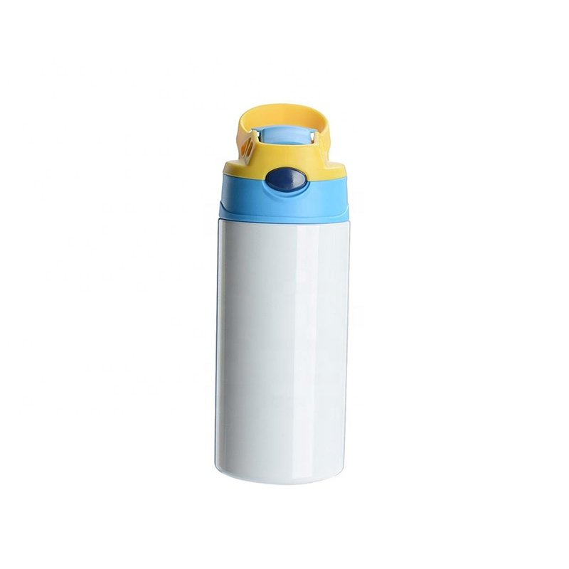 12oz double walled DIY sublimation blank stainless steel skinny kids sippy tumbler cups vacuum flask with straw