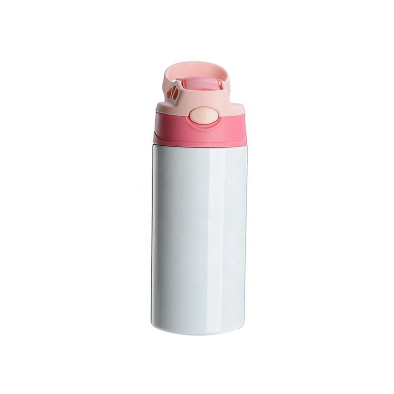 12oz double walled DIY sublimation blank stainless steel skinny kids sippy tumbler cups vacuum flask with straw