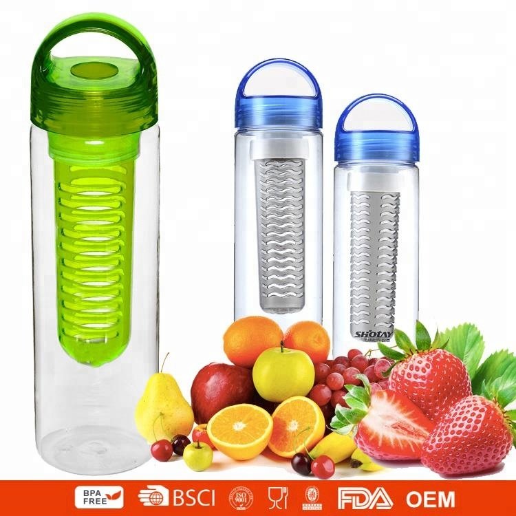 700ml plastic water bottle fruit infuser water bottle bpa free