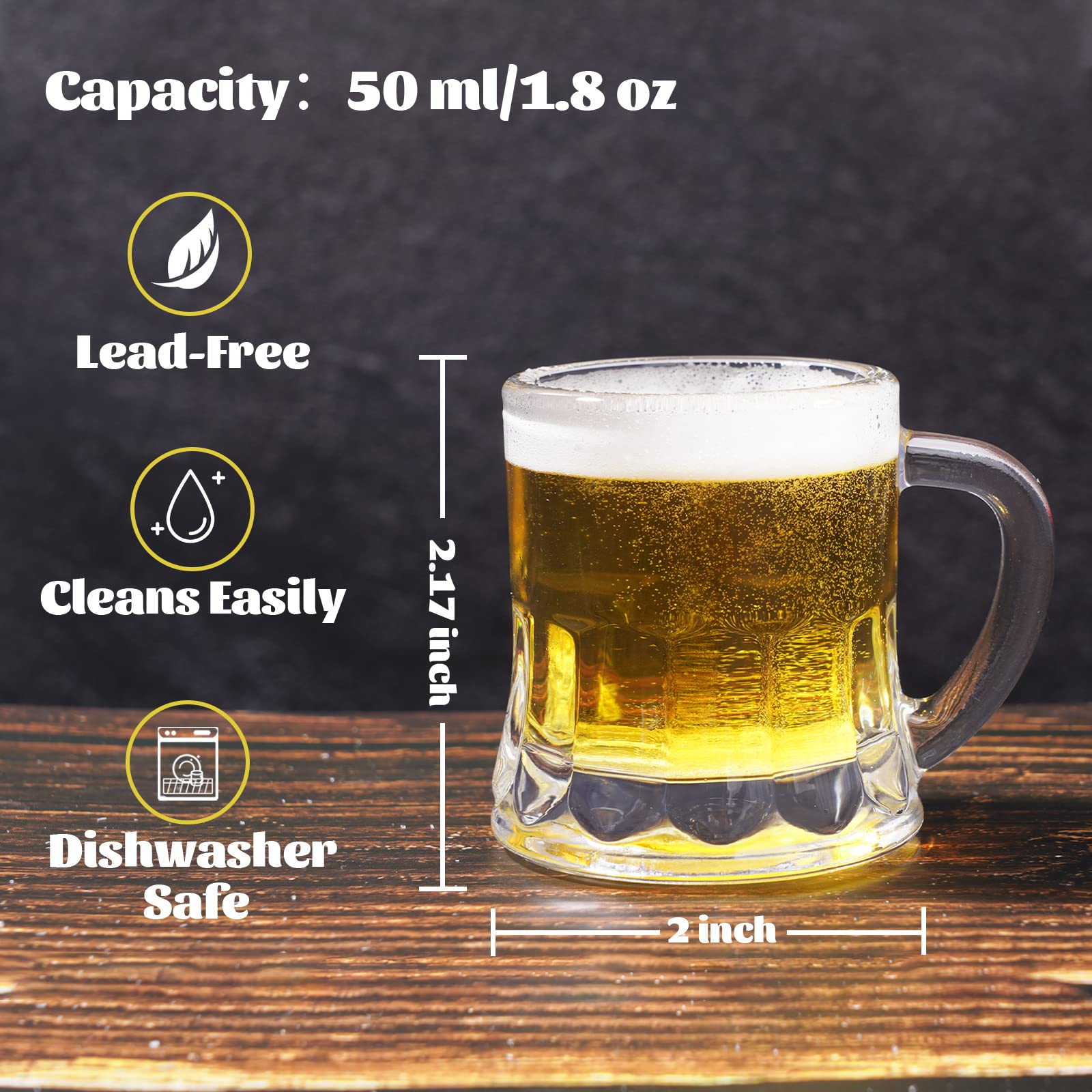 Wholesale Mini Beer Mug Shot plastic Personalized Custom for Sale Food Grade 2 Oz Whiskey Shot Glasses mini plastic beer steins