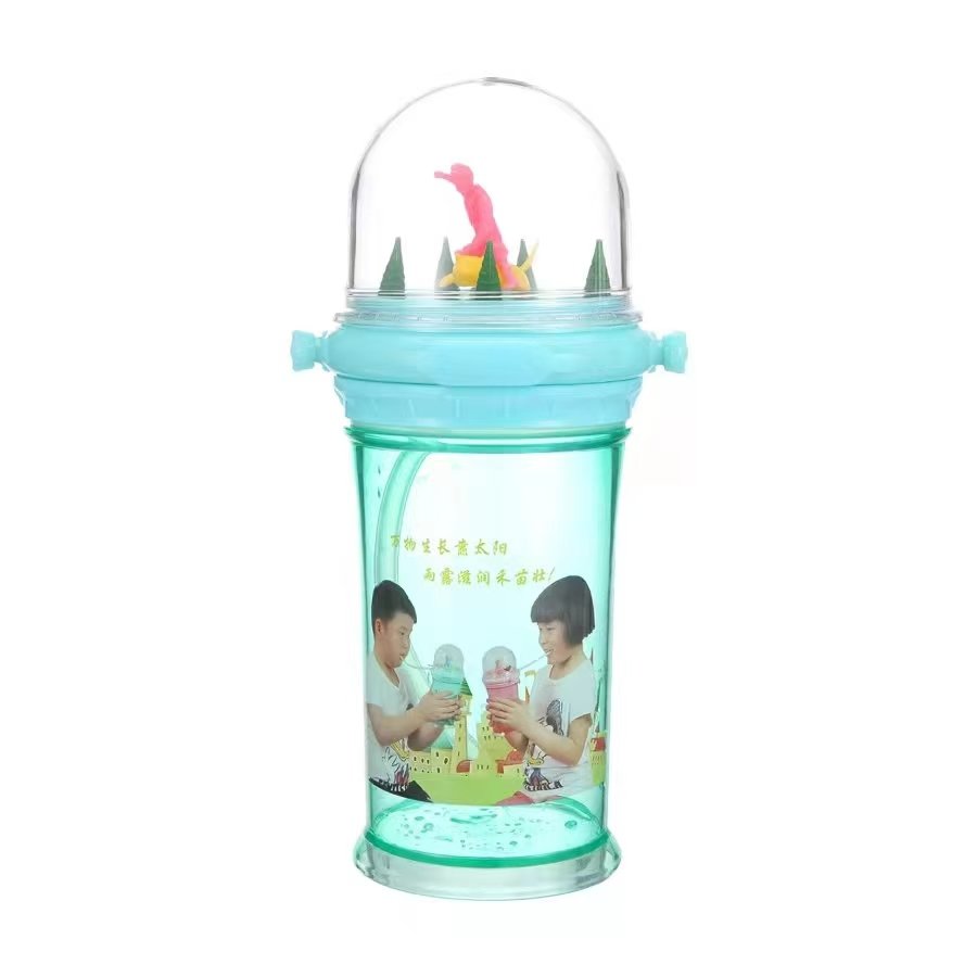 Factory Direct Sale pink and sky blue kids water bottle with toys