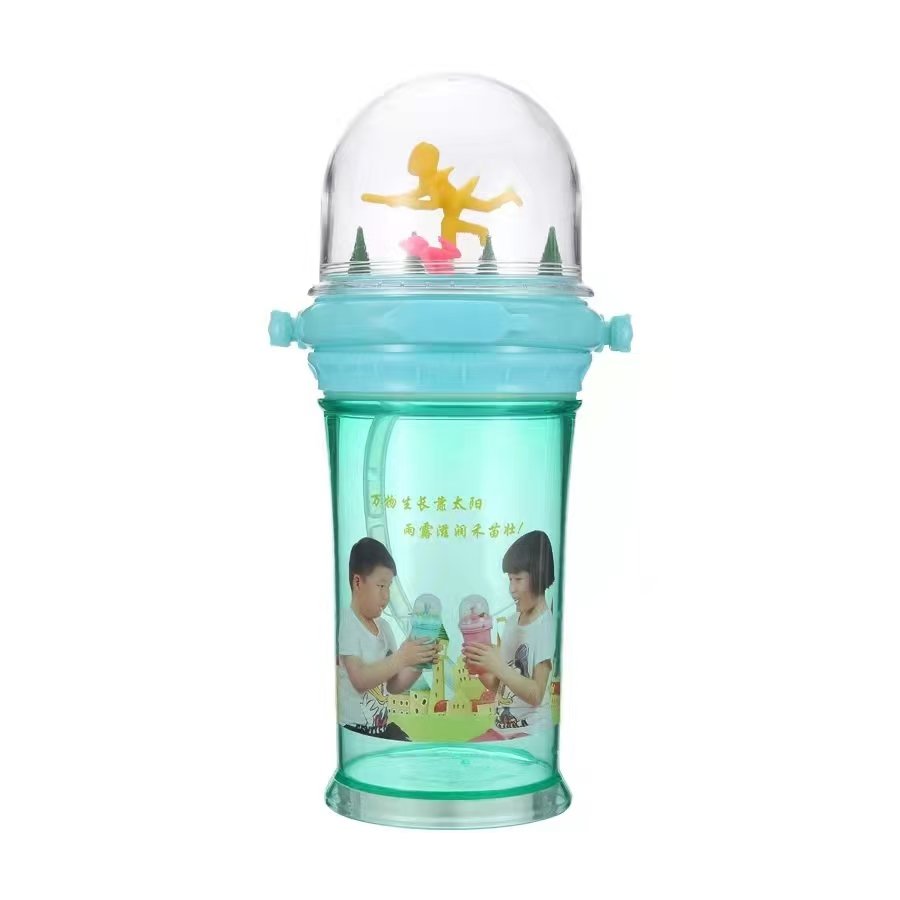 Factory Direct Sale pink and sky blue kids water bottle with toys