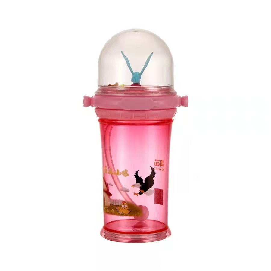 Factory Direct Sale pink and sky blue kids water bottle with toys
