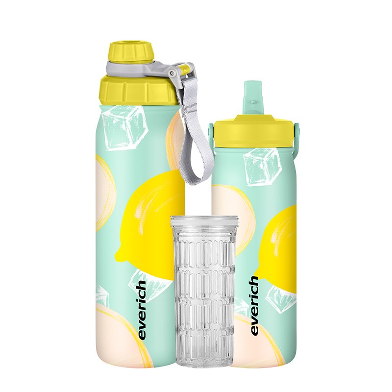 Everich Newest Design 18 /25 oz 304 Stainless Steel Thermal Insulated flask sport drinkingWater Bottles with Tea Infuser