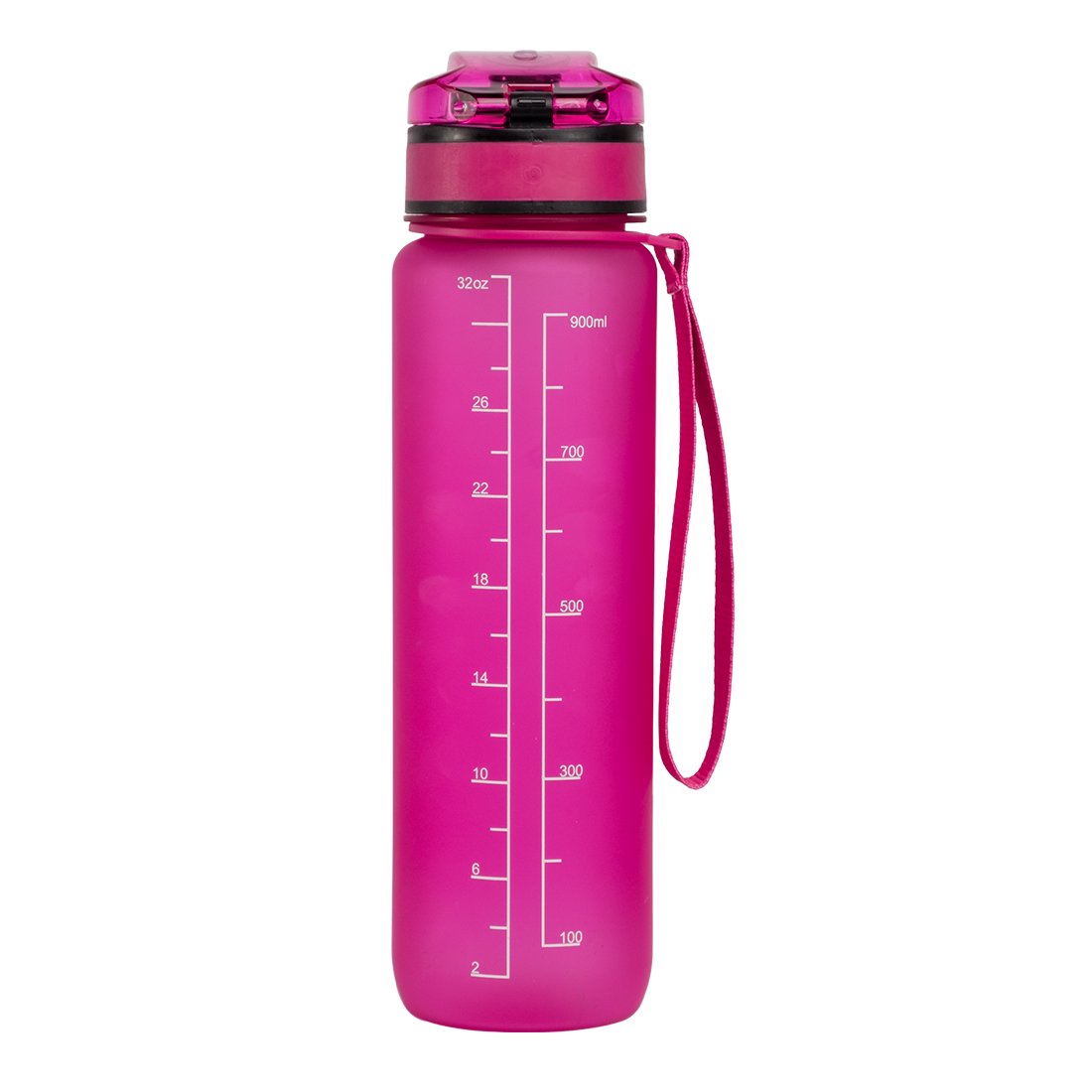 Custom Logo Bpa Free 500ml Colorful Frosted Plastic Gym Fitness Sport Water Bottle with Tick Marker