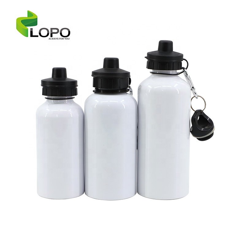 Lopo Bottle Sublimation 500ML Sports Bottles Aluminum Water Bottle -Silver/White