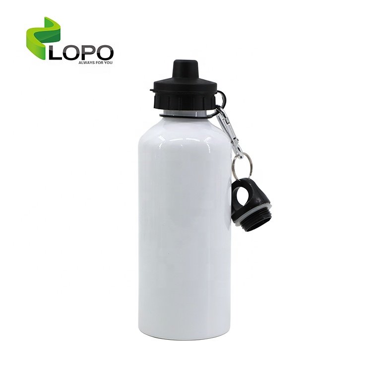 Lopo Bottle Sublimation 500ML Sports Bottles Aluminum Water Bottle -Silver/White