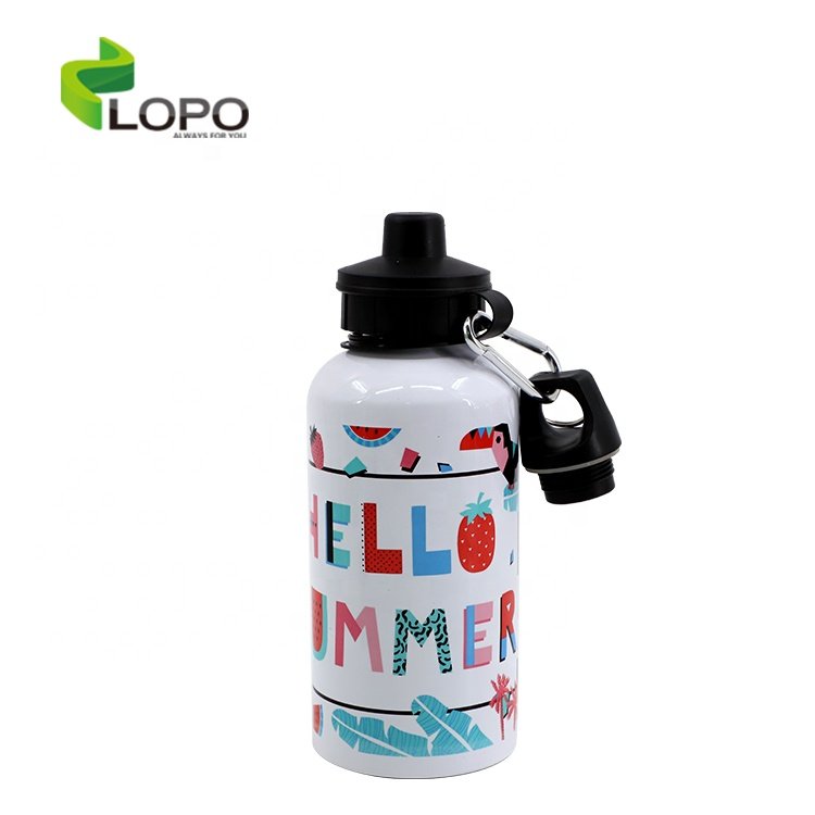 Lopo Bottle Sublimation 500ML Sports Bottles Aluminum Water Bottle -Silver/White