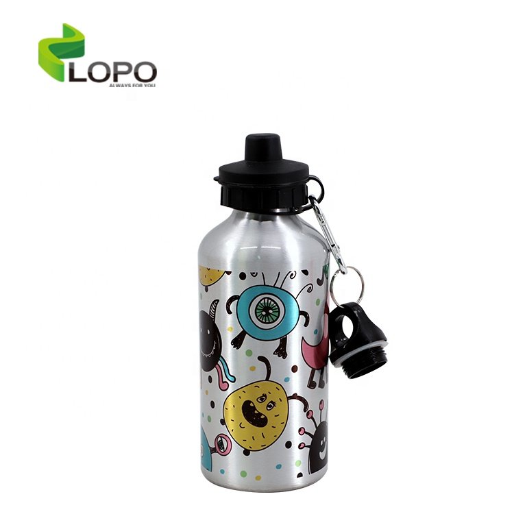Lopo Bottle Sublimation 500ML Sports Bottles Aluminum Water Bottle -Silver/White