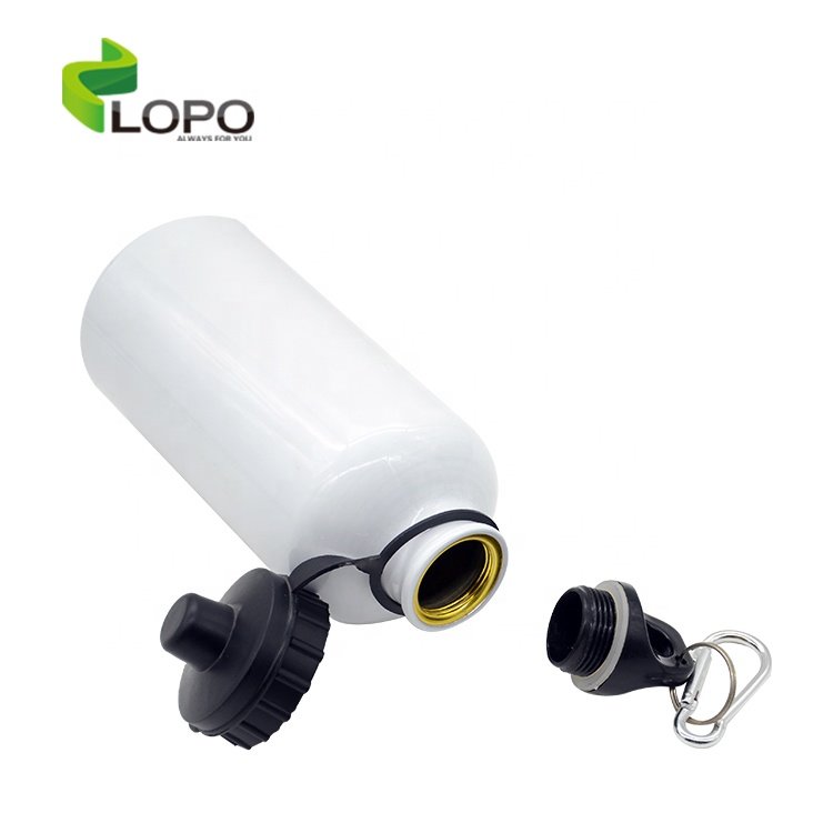 Lopo Bottle Sublimation 500ML Sports Bottles Aluminum Water Bottle -Silver/White