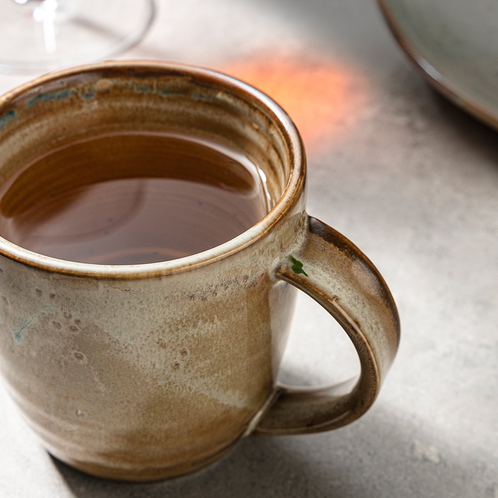 JiuJiuJu Wholesale Kiln Rustic Brown Ceramic Milk Mugs For Cafe Shop Reactive Nordic Design Latte Coffee Cup Luxury Speckled Mug