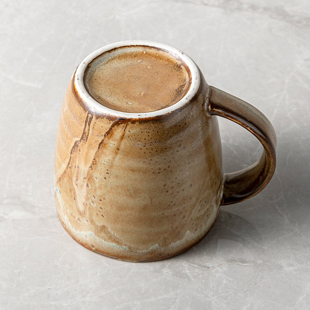 JiuJiuJu Wholesale Kiln Rustic Brown Ceramic Milk Mugs For Cafe Shop Reactive Nordic Design Latte Coffee Cup Luxury Speckled Mug