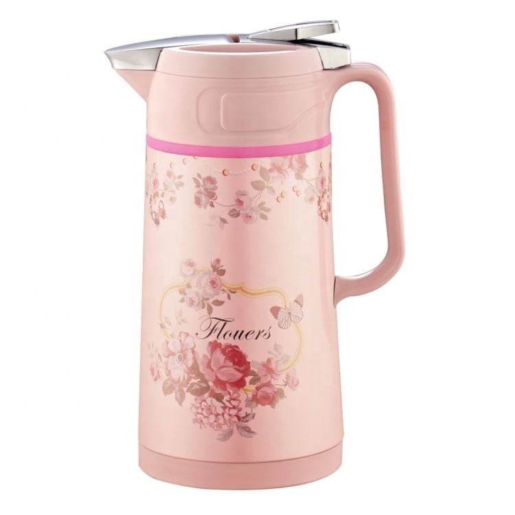 Metal Shell Double Insulation Kettle Glass Liner Insulation Tea Kettle Large Capacity Household Coffee Pot Thermal Kettle