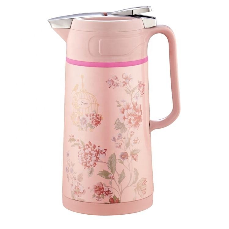 Metal Shell Double Insulation Kettle Glass Liner Insulation Tea Kettle Large Capacity Household Coffee Pot Thermal Kettle