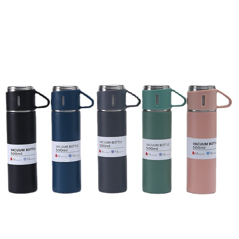 304stainless steel insulated cup set for business gift, one cup with three lids, casual cup for men and women, hand-held cup set