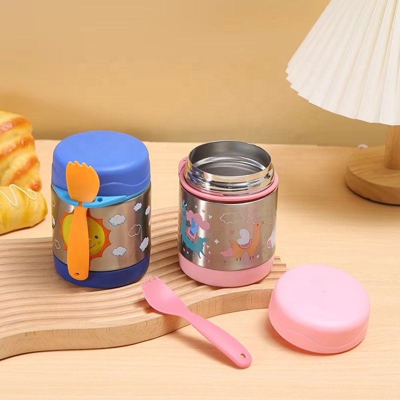 Hot Sale Vacuum Flasks Kids Children Portable Lunch Box Food Thermos with Spoon