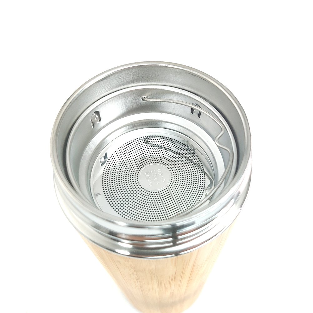 Natural coffee cup thermos stainless steel vacuum bamboo thermos cup