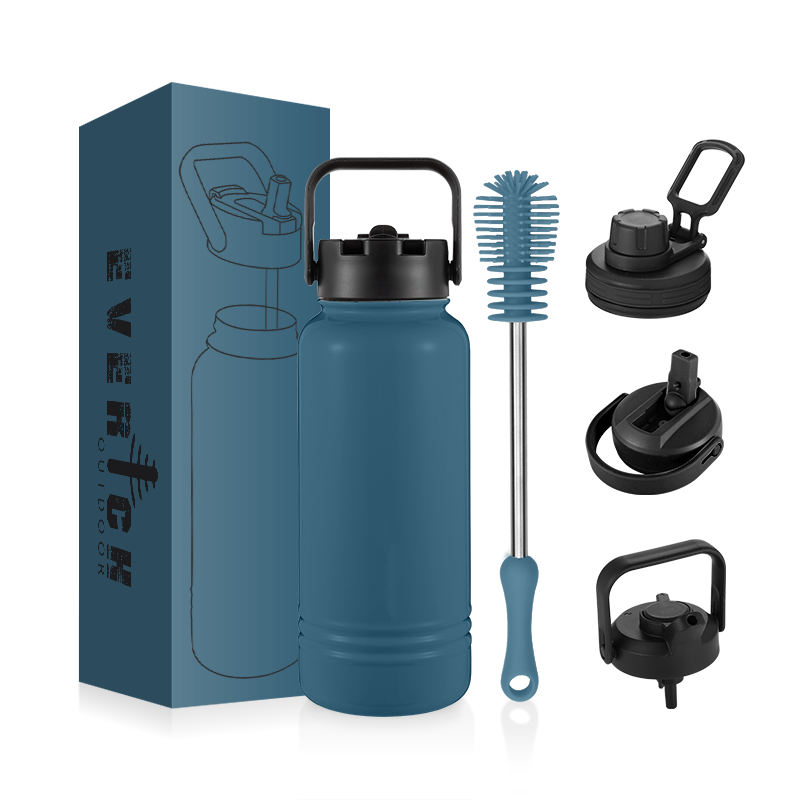 Everich Outdoor Eco-Friendly Double Wall Vacuum Stainless Steel Water Bottles Custom Made with Handgrip Pattern BPA Free Coffee