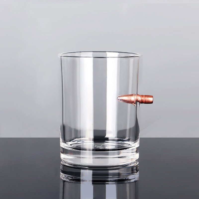 Customized Logo 500ml Unique Design Bullet Beer Whiskey Glasses Thicken Iced Stein Beer Mugs with Bullet Handle for Party Bar