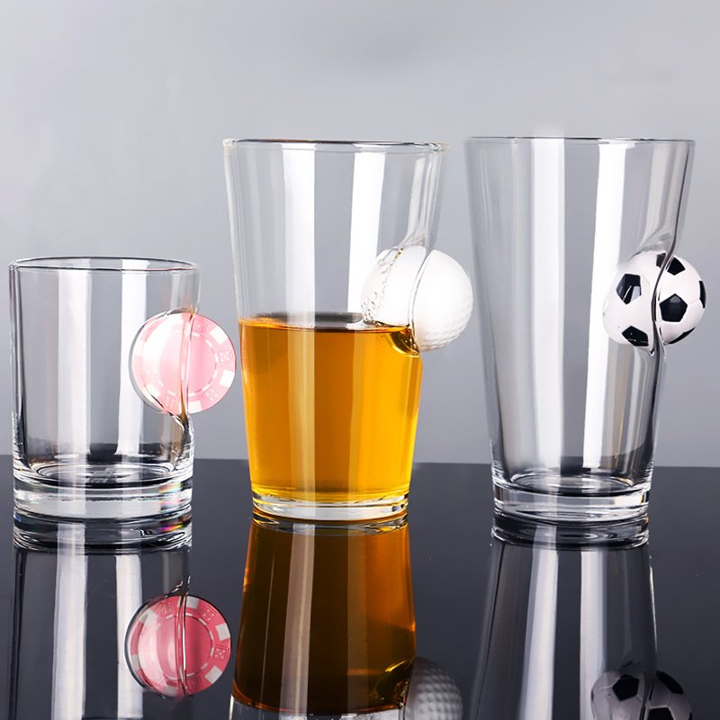 Customized Logo 500ml Unique Design Bullet Beer Whiskey Glasses Thicken Iced Stein Beer Mugs with Bullet Handle for Party Bar