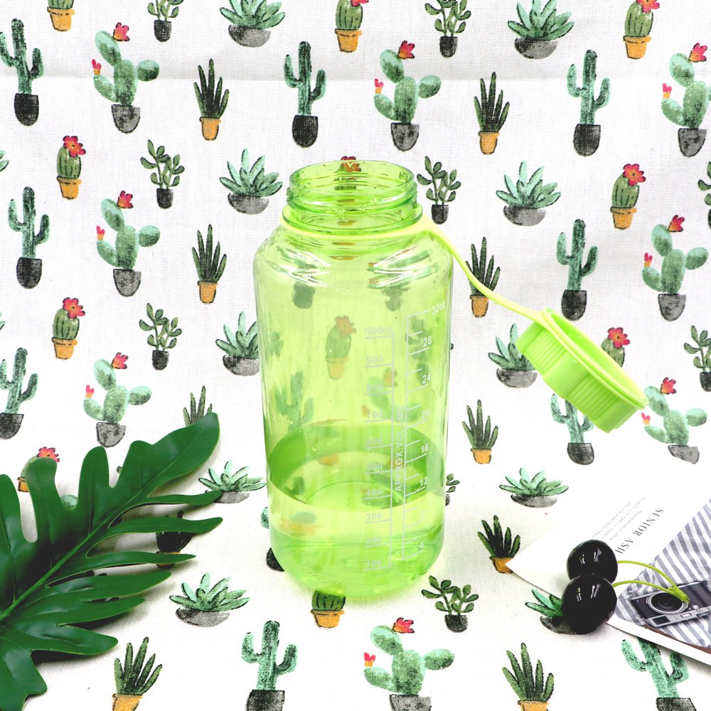 REAL High Quality Stocked leakproof wide mouth 1000ml 1L plastic sports water bottle