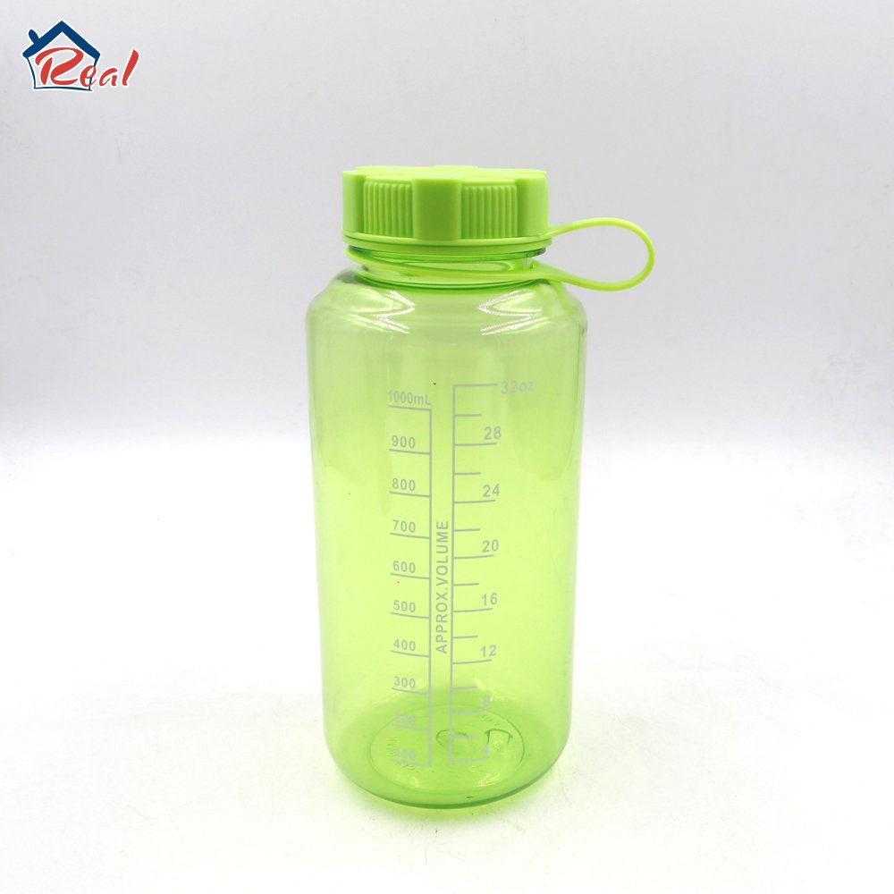 REAL High Quality Stocked leakproof wide mouth 1000ml 1L plastic sports water bottle