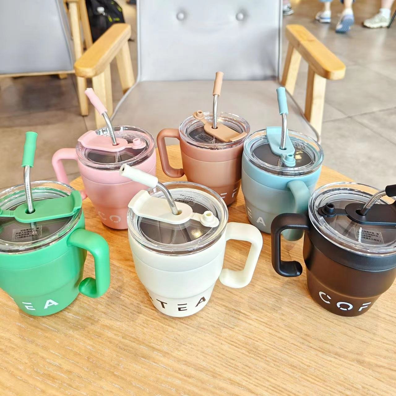 Hot sale wholesale 304 stainless steel coffee thermos cup portable outdoor sports coffee school tumbler cup with handle and lid