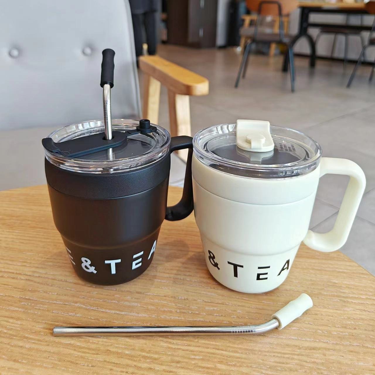 Hot sale wholesale 304 stainless steel coffee thermos cup portable outdoor sports coffee school tumbler cup with handle and lid
