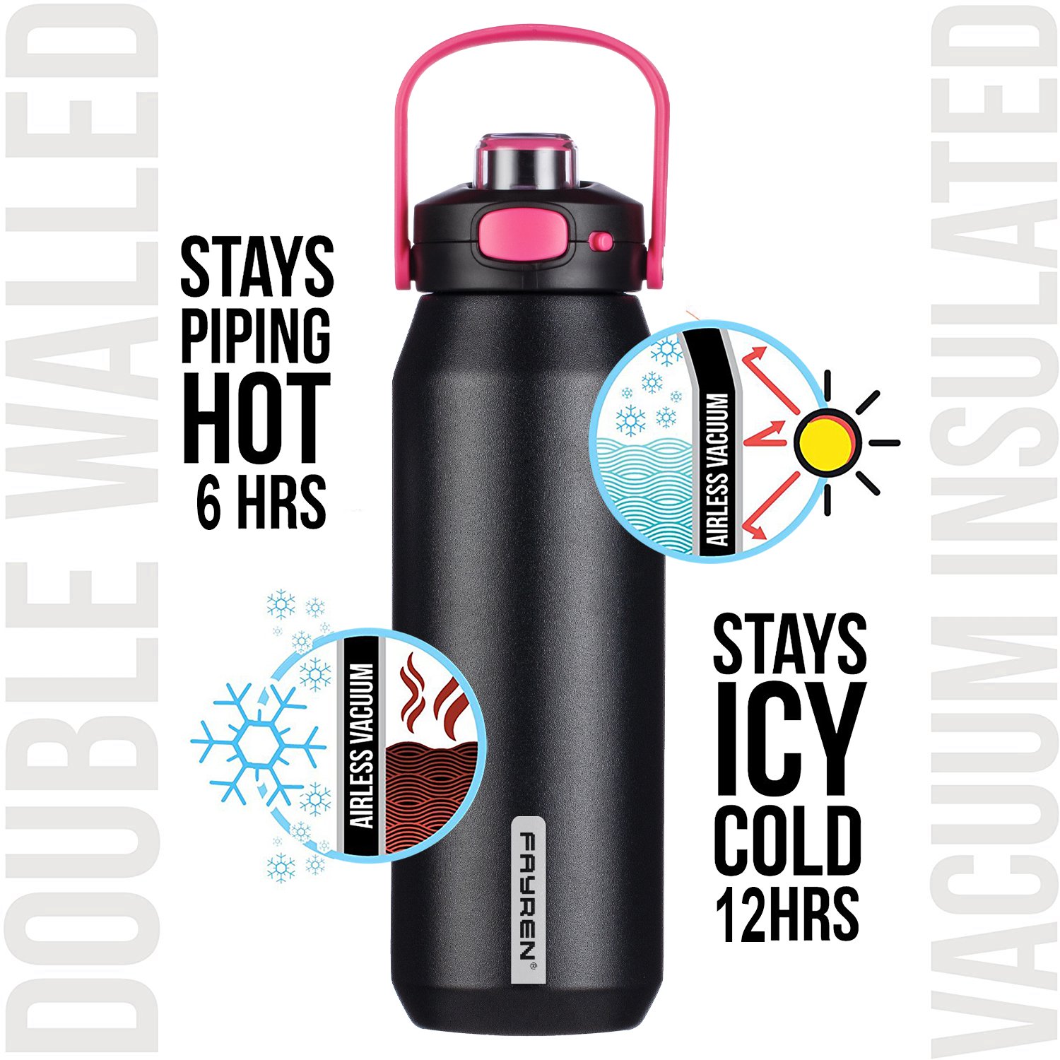 1000ml Vacuum Flasks Stainless Steel Water Bottle Drink Bottle for Sport Hiking