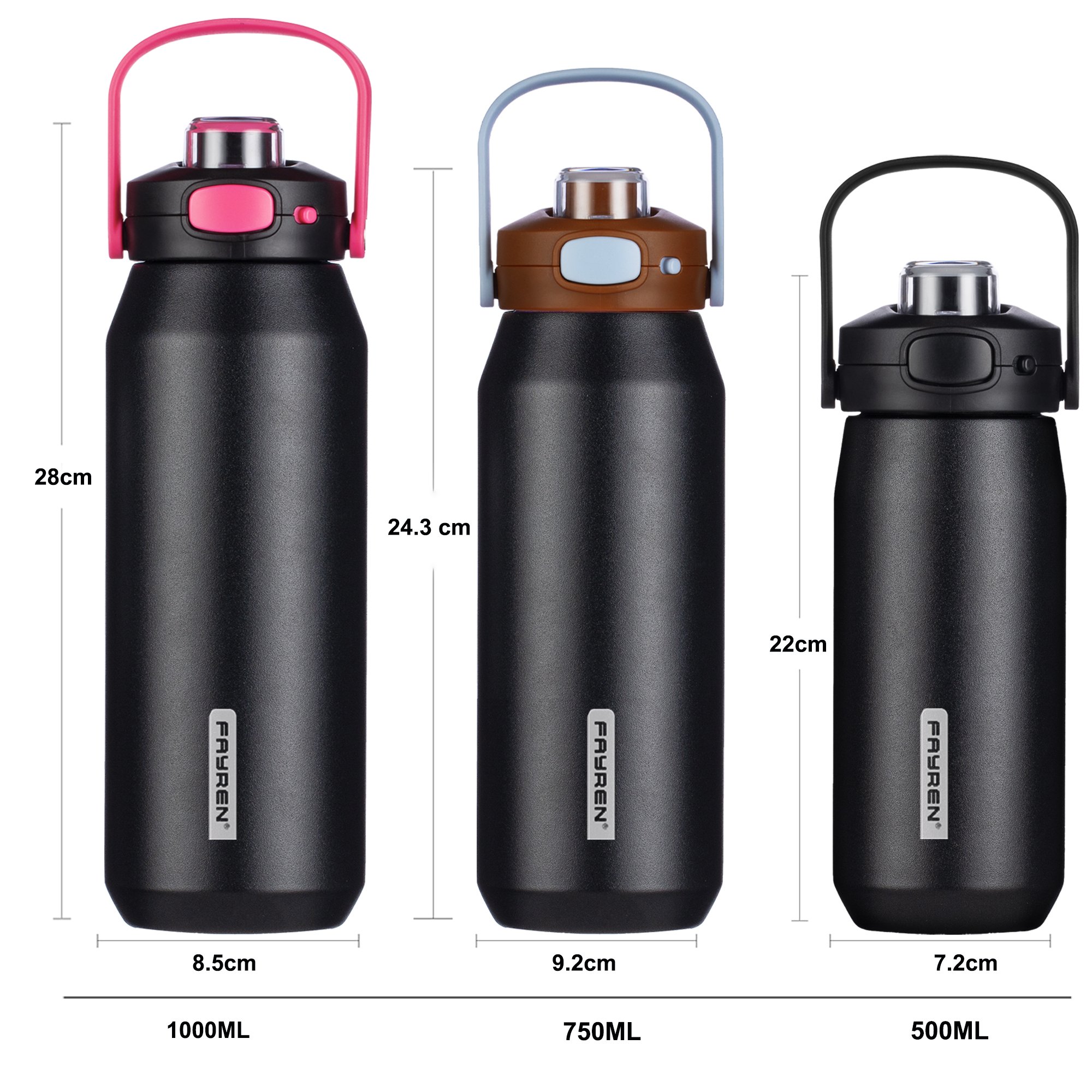 1000ml Vacuum Flasks Stainless Steel Water Bottle Drink Bottle for Sport Hiking
